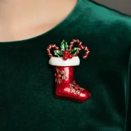 Noel Baba Çorabı Broşu - Görsel 2