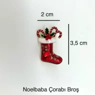 Noel Baba Çorabı Broşu - Görsel 3