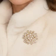 İncili Kar Tanesi Broşu - Görsel 2