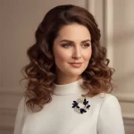 Safir Işıltılı Çiçek Broşu